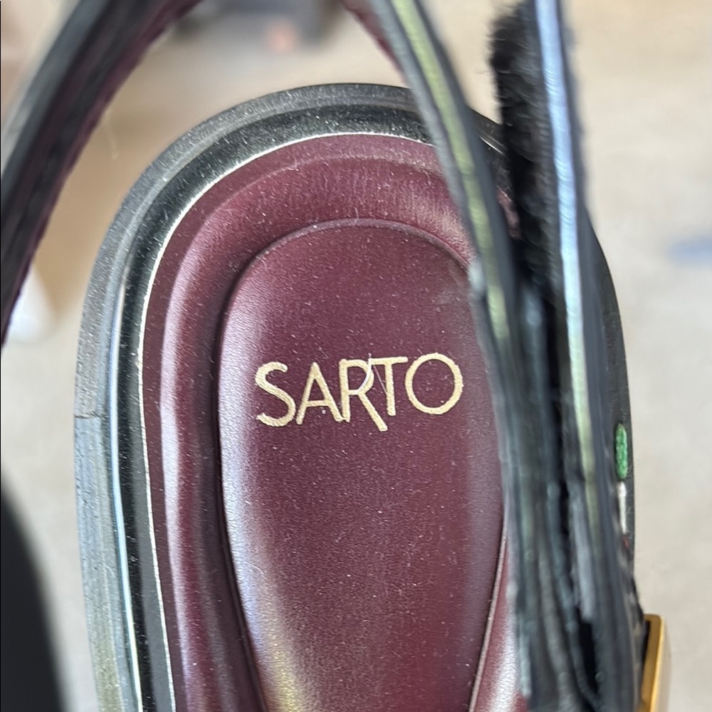 Franco Sarto Black and Gold Loafers - Picture 4 of 4